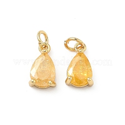 Brass Pave Cubic Zirconia Pendants&nbsp;KK-A291-06G