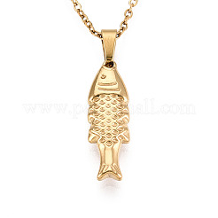 304 Stainless Steel Pendant Necklaces&nbsp;NJEW-T018-36G