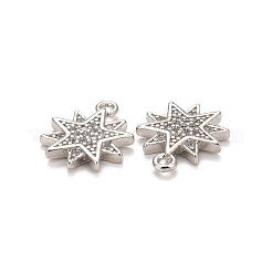 Brass Micro Pave Clear Cubic Zirconia Charms&nbsp;KK-A156-20P