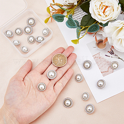 20Pcs 2 Style ABS Plastic Imitation Pearl Shank Buttons&nbsp;BUTT-DC0001-06P