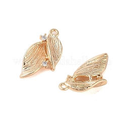 Brass Pendants with Clear Glass Rhinestone&nbsp;KK-N254-65G
