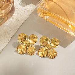 Flower Stainless Steel Stud Earrings & Cuff Rings Sets for Women&nbsp;UZ1208-3