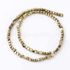 Electroplate Crystal Glass Faceted Cube Beads Strands&nbsp;EGLA-F013-A02