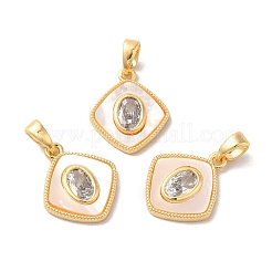 Brass Cubic Zirconia Pendants&nbsp;KK-M243-38G