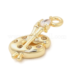 Brass Micro Pave Cubic Zirconia Pendants&nbsp;KK-I380-19G