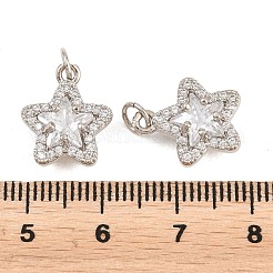 Brass Clear Cubic Zirconia Charms&nbsp;KK-B186-14P