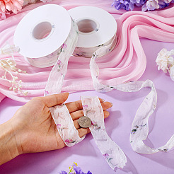 2 Rolls 2 Colors Flower Pattern Polyester Ribbon&nbsp;OCOR-TA0003-36