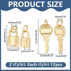 24Pcs 2 Styles Brass Pendants&nbsp;KK-WR0001-49