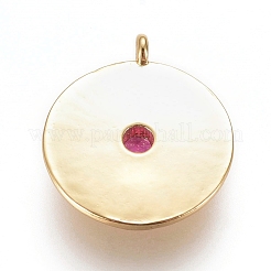 Brass Micro Pave Cubic Zirconia Pendants&nbsp;ZIRC-L075-63A-G