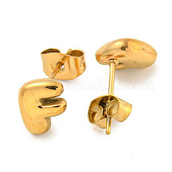 Chunk Letter 304 Stainless Steel Stud Earrings for Women&nbsp;EJEW-G386-01F-G