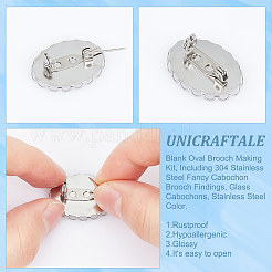 Blank Oval Brooch Making Kit&nbsp;DIY-UN0005-20