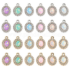 40Pcs 2 Colors UV Plating Alloy with Mixed Color Glass Rhinestone Pendants&nbsp;FIND-PJ0001-38