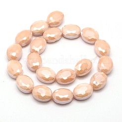 Pearl Luster Plated Glass Bead Strands&nbsp;EGLA-J107-M