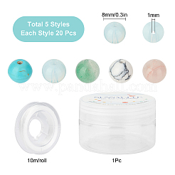 DIY Round Gemstone Stretch Bracelets Making Kits&nbsp;DIY-SC0014-43