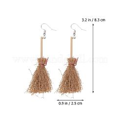 Halloween Broom Wood Dangle Earrings&nbsp;FS-WGC7667-01