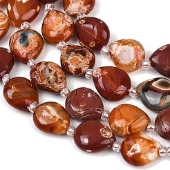 Natural Fire Crackle Agate Beads Strands&nbsp;G-K393-E01-10x12
