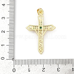 Brass Micro Pave Cubic Zirconia Pendants&nbsp;KK-D317-109G