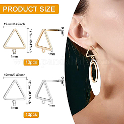 20Pcs 2 Colors Brass Stud Earring Findings&nbsp;KK-BC0008-33