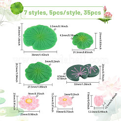 35Pcs 7 Styles Resin Artificial Aquatic Plant Ornament&nbsp;AJEW-CA0005-01