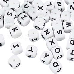 52Pcs 26 Styles Cube Letter Silicone Beads&nbsp;SIL-PA0001-26