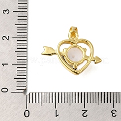 Heart with Arrow Rack Plating Brass Pendants&nbsp;KK-M079-23G