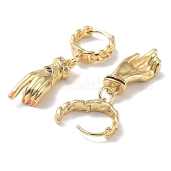Real 18K Gold Plated Brass Dangle Hoop Earrings&nbsp;EJEW-L269-015G