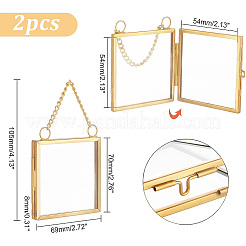 Wall Hanging Brass Double Folding Picture Frames&nbsp;DIY-WH0283-32