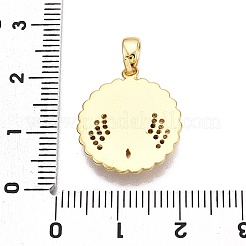 Brass Micro Pave Cubic Zirconia Pendants&nbsp;KK-T070-39G