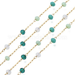 Glass Faceted Round Beaded Chains&nbsp;CHS-N003-07