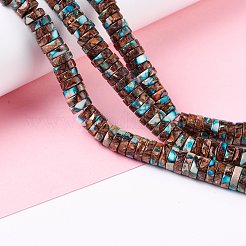 Assembled Synthetic Bronzite and Imperial Jasper Beads Strands&nbsp;G-I318-08