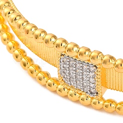 Rack Plating Brass Micro Pave Cubic Zirconia Cuff Bracelets for Women&nbsp;BJEW-M040-08G