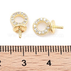Brass Cubic Zirconia Peg Bails&nbsp;KK-P271-11G