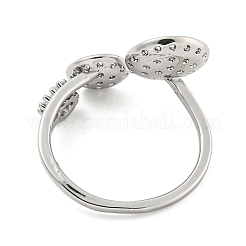 Brass Micro Pave Cubic Zirconia Cuff Rings&nbsp;RJEW-I103-099P