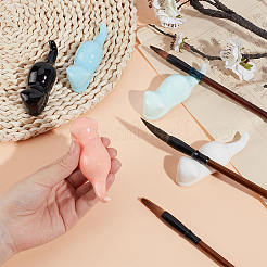 5Pcs 5 Colors Ceramics Cat Shape Calligraphy Brush Holder&nbsp;AJEW-PH0006-22