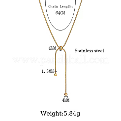 304 Stainless Steel Snake Chains Lariat Necklaces&nbsp;AA0282-1