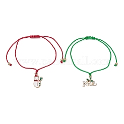 2Pcs Christmas Alloy Enamel Charm Bracelets&nbsp;BJEW-JB11229