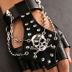Punk Alloy Skull PU Leather Hand Harness&nbsp;WGCFF43-04
