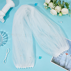 Polyester One-shoulder Shawl for Bride&nbsp;AJEW-WH0752-127A