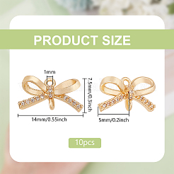10Pcs Brass Micro Pave Clear Cubic Zirconia Connector Charms&nbsp;KK-BC0013-61