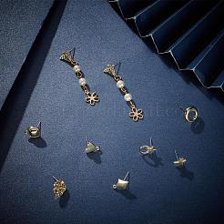 48Pcs Heart & Star & Moon & Geometry Alloy Stud Earring Findings&nbsp;PALLOY-PH0001-83LG