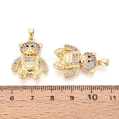 Brass Micro Pave Cubic Zirconia Pendants&nbsp;KK-P336-02B-G