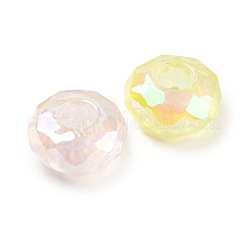 UV Plating Rainbow Iridescent Acrylic European Beads&nbsp;MACR-P040-01