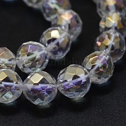 Electroplated Natural Quartz Crystal Beads Strands&nbsp;G-K285-10-6mm