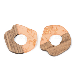 Transparent Resin & Walnut Wood Pendants&nbsp;RESI-S389-050A-B04