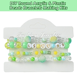 DIY Round Acrylic & Plastic Beads Bracelets Making Kits&nbsp;DIY-FS0006-49