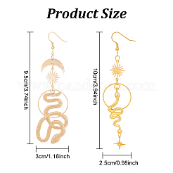 2 Pairs 2 Style Sun & Moon Planet Alloy Dangle Earrings&nbsp;EJEW-AN0002-42