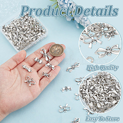 120Pcs 6 Styles Tibetan Style Alloy Connector Charms&nbsp;FIND-HY0004-17
