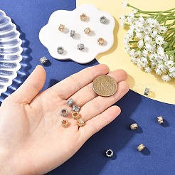 10Pcs 2 Colors Brass Micro Pave Cubic Zirconia European Beads&nbsp;KK-YW0004-30