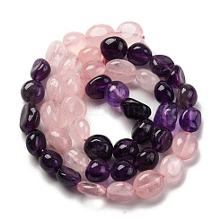 Natural Rose Quartz & Amethyst Beads Strands&nbsp;G-L610-B16-01