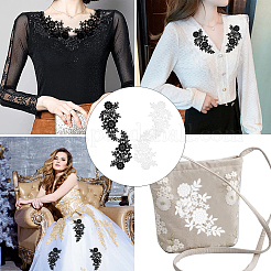 2 Sets 2 Colors Lace Embroidery Costume Accessories&nbsp;DIY-GF0004-89